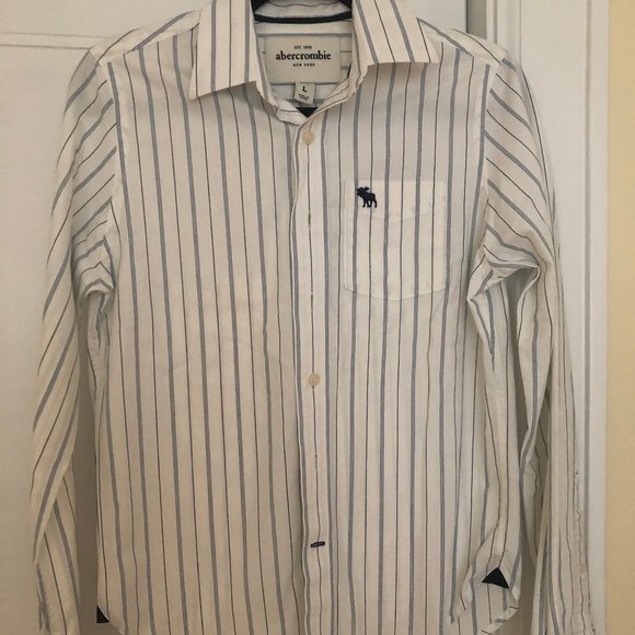 ABERCROMBIE Boys Striped Button Down - Picture 1 of 3